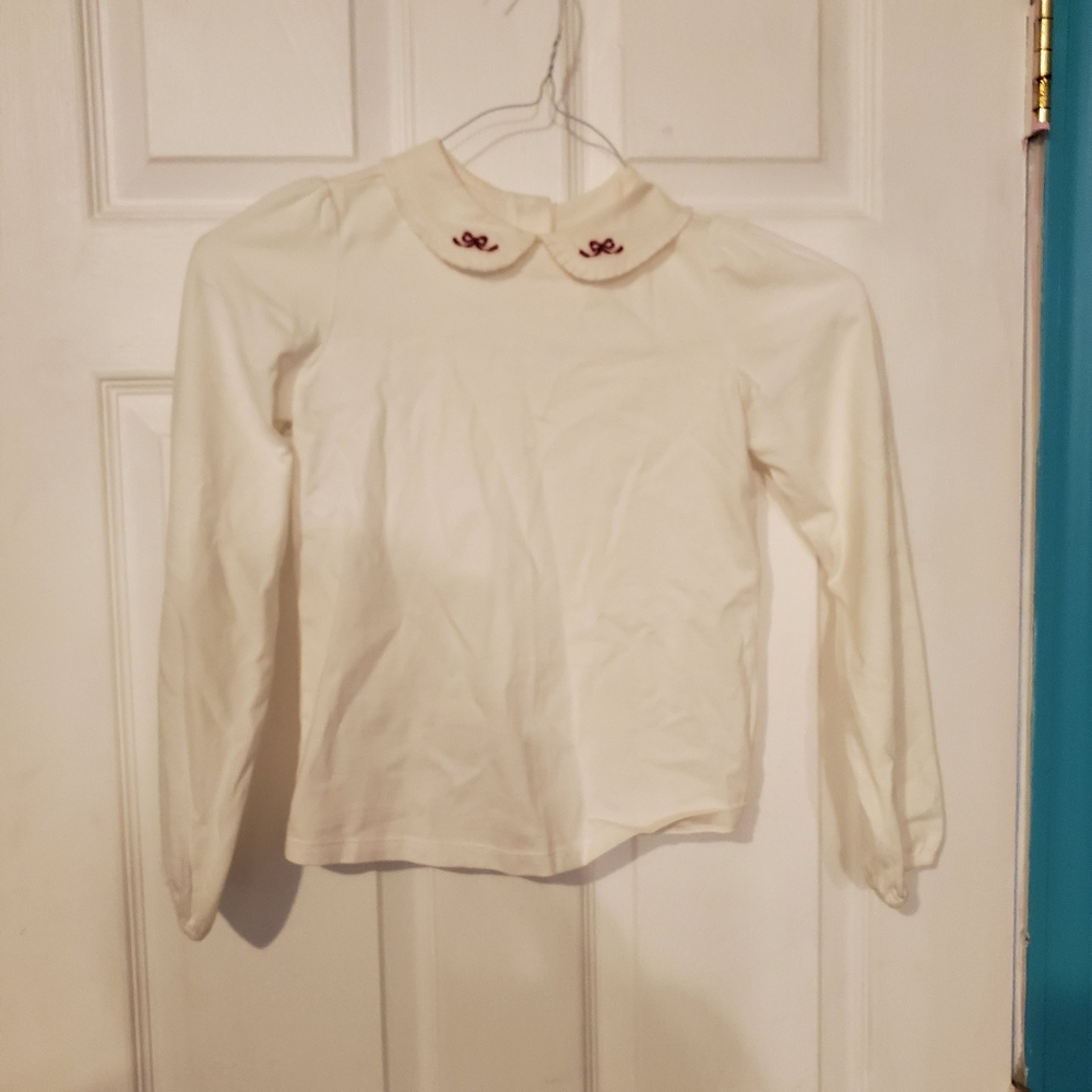 Janie and Jack white🤍 long sleeve shirt Sz 8 kids